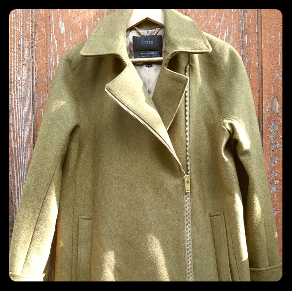 J. Crew Melton Wool side zip trench